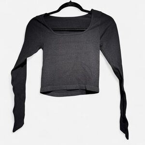 OQQ NWOT Black Seamless Long Sleeve